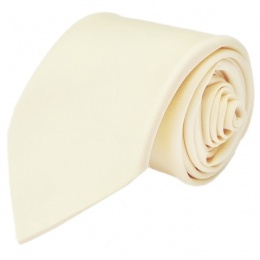 Boys Ivory Plain Satin Tie (45'')